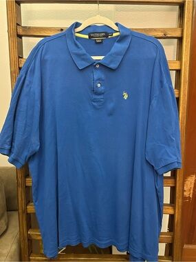 U.S. Polo Assn. Royal Blue Short-Sleeve Polo with Yellow Logo